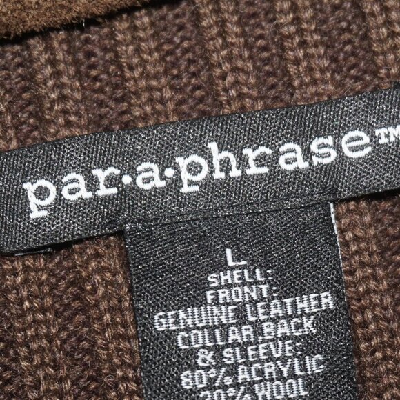 Vintage Y2K Leather Wool Embroidered Floral Zip Jacket - Picture 4 of 8